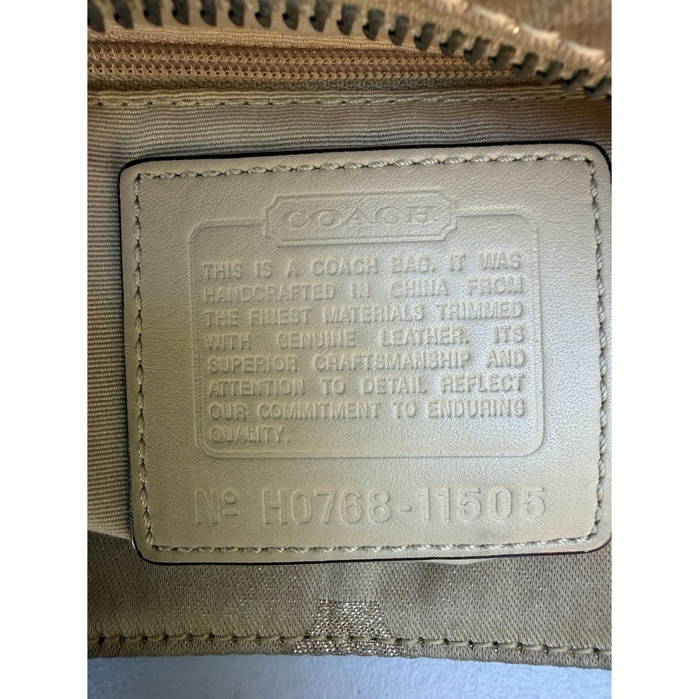 Coach 11505 Metallic Signature C Gallery Tote Gold Studded Y2K Shoulder Bag - Picture 15 of 16